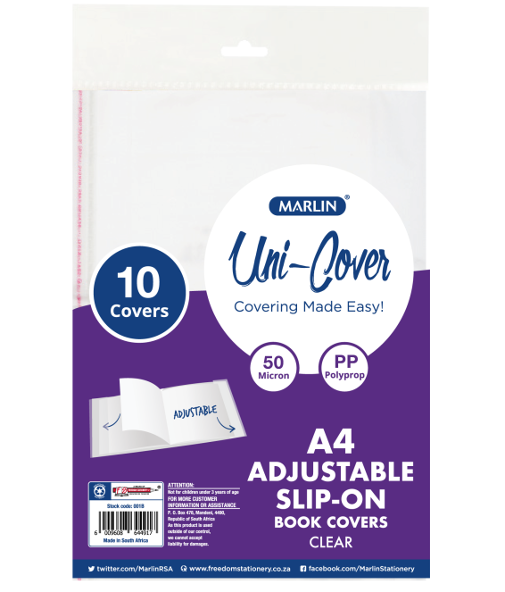 Book Covers A4 Slip-On 50mic 10's