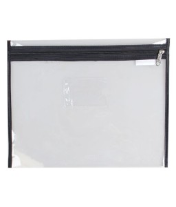 Book Bag Clear with Zip 36x27cm Grey