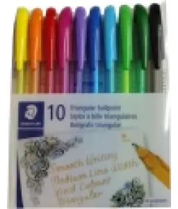 Pen Staedtler Asst Med Pk 10's