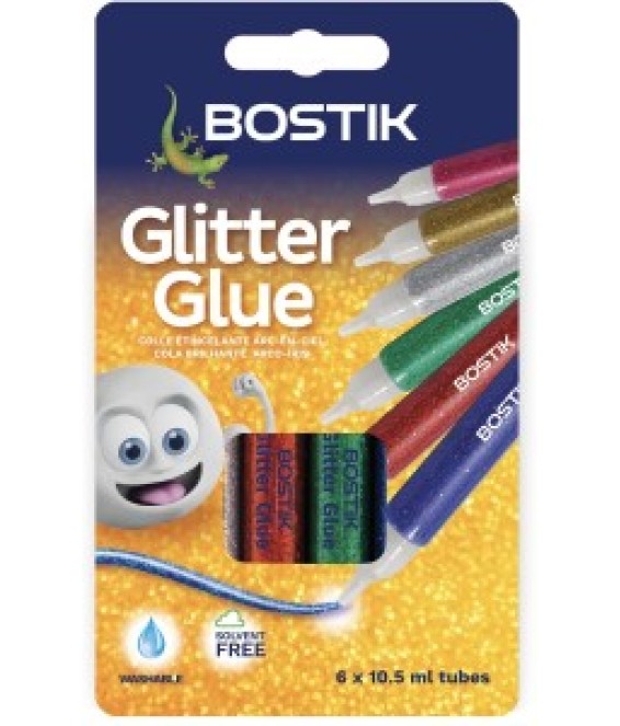 Glitter Glue Rainbow Bostik 6 x10.5ml
