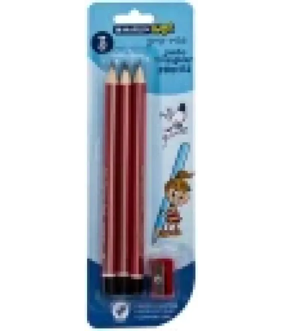 Pencil Jumbo Trian card 3's + sharpener