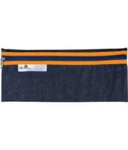 Pencil Bag Trefoil Denim 33cm Orange