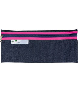Pencil Bag Trefoil Denim 33cm Pink