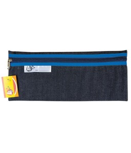 Pencil Bag Trefoil Denim 33cm Blue