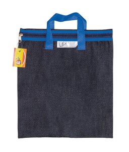 Book Bag Trefoil Denim with Handle Blue