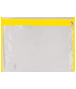 Book Bag Clear with Zip 36x27cm Yell