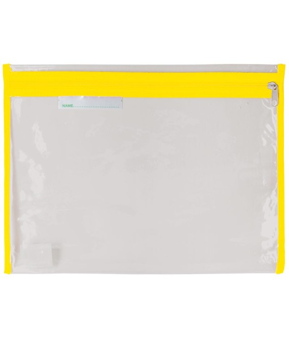Book Bag Clear with Zip 36x27cm Yell